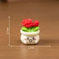 Ornement miniature de pot de fleurs rose avec visage souriant mignon pour décoration DIY - 1# Rose