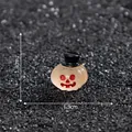 Small luminous Halloween pumpkin figurine with black hat, 1.3cm miniature decor - Pumpkin with Hat / 1.3cm x 1.3cm / Orange