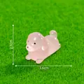 Mini pink translucent luminous dachshund figurine for DIY dollhouse, size 3.6cm by 2.1cm - Luminous Dachshund / Pink