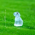 Miniature luminous light blue dog figurine for DIY landscape decor, 2.1cm x 1.8cm size - Blue