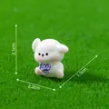 Miniature white cartoon dog figurine with purple flowers for DIY micro landscape decor - Style 2 (Bouquet)