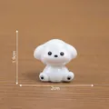 Cute miniature white dog figurine for micro landscape DIY desktop decor, 2cm x 1.9cm - Dog / 1.9cm x 2cm