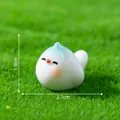 Figura en miniatura de pájaro gordito azul y blanco para decoración de jardín DIY - 1.9x2.7cm / Estilo de Pájaro Azul