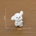 Miniature cute white puppy figurine for dollhouse DIY decor and desktop ornament - Christmas Dog / Standing Ears