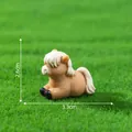 Detailed miniature horse figurine for moss landscape DIY garden decoration, 3.3cm x 2.6cm - 3# Lying Pony / 2.6x3.3cm