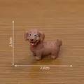 Realistic miniature brown puppy dog figurine 2.5x2.8cm for dollhouse DIY decoration - Dachshund
