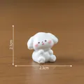 Adorable miniature white dog figurine for DIY dollhouse decor and desktop ornament - 2# Holding Hands Style / 2.1cm x 2.3cm