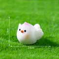 Adorable figurita de pájaro blanco en miniatura para decoración de jardín DIY, 1,9x2,6cm - 1.9x2.6cm / Estilo Pájaro Púrpura