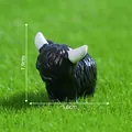 Detailed miniature black highland cow figurine 1.9cm for micro landscape garden decor - Black Cow (2#) / 1.9x1.8cm / Black