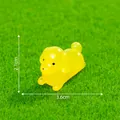 Luminous yellow miniature dachshund figurine for DIY dollhouse decor, length 3.6cm - Luminous Dachshund / Yellow