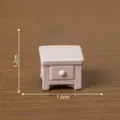 Mesita de noche miniatura rosa pálido para casa de muñecas, 1,5cm x 1,2cm, micro decor - 15#khaki bedside table