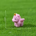 Cute miniature pink unicorn figurine with gold horn for DIY garden decoration, 2.3cm size - 2.3cm x 2.3cm / Pink