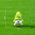 Mini figura de gnomo de jardín para micro paisajes, 2,5 cm de alto, con un sombrero verde - Lazo Rosa (2#)