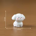 Miniature cute white puppy dog figurine for DIY decor with 2.1cm height and 2.4cm width - 3# Sitting Style / 2.1cm x 2.4cm