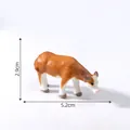 Detailed miniature brown and white cow figurine for farm landscaping, 5.2cm long - 2# Ox