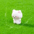 Miniature white cat figurine dimensions 2.4x1.8x1.3cm for micro landscape garden DIY - Miniature Animal / 2# White Cat