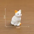 Miniature white and orange cat figurine ornament, 3.2cm height - Flower Cat (1#) / 3.2x2.2cm / White