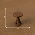 Taburete redondo marrón en miniatura para decoración de micropaisajes de casa de muñecas - 16# brown high table
