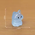Cute miniature light blue luminous sitting dog figurine for DIY dollhouse decor - Sitting Puppy (C2998) / 1.6x2.0cm / Glow Blue