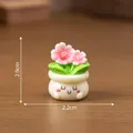 Décoration miniature de plante en pot avec fleurs roses et visage souriant, 2,2x2,9cm - 5# Sakura