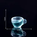 Miniature blue transparent glass cup model for dollhouse DIY micro landscape 2.3x1.4cm - 5# Large Cup (C2824)
