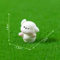 Statuetta di cucciolo bianco per decorazione micro paesaggio, dimensioni 2,4x2,2x1,5cm - Stile 6 (Dondolante)