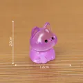 Miniatura di cucciolo in resina viola traslucida per decorazioni fai-da-te casa - Cucciolo Seduto (C2998) / 1,6x2,0cm / Viola Luminoso