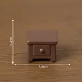 Mesita de noche marrón en miniatura para casa de muñecas, 1,2 cm alto y 1,5 cm ancho - 17# brown bedside table