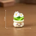 Figurine de plante en pot marguerite miniature avec visage souriant, 2,2 cm sur 3,1 cm - 6# Marguerite