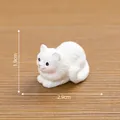 Miniature cute white cat figurine ornament for DIY dollhouse decor, size 2.9cm x 1.9cm - Touching Nose White Cat (3#) / 1.9x2.9cm / White