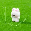 Miniature cute white rabbit resin figurine for micro landscape DIY garden decor 2.7cm - Miniature Animal / 4# Rabbit