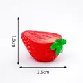Miniature resin strawberry half bead with 3.5cm length for DIY micro landscape - Strawberry