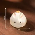 Miniature white steamed bun rabbit figurine for DIY micro landscape desktop decoration - Rabbit Shaped Pastry / 1.8cm x 2.2cm