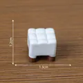 Taburete en miniatura blanco para casa de muñecas decoración de micro paisaje DIY - 18# brown square stool