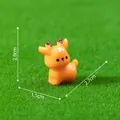Cute orange miniature cartoon deer resin figurine showing dimensions 2.8x2.7x1.5cm - Standing Style / Resin Material / Orange