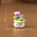 Mini plante en pot à fleurs mauves avec visage mignon, hauteur 3 cm - 7# Campanule