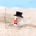 Miniature white wedding duck figurine with black hat and red bow tie for micro landscape. - Groom Duck Style (C3223)