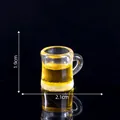 Miniature beer mug dollhouse accessory with yellow liquid, 1.9cm height glass model - 7# Large Cup (C2824)