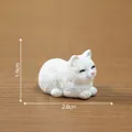 Tiny white cat figurine miniature for dollhouse DIY decoration, size 2.8cm x 1.9cm - Touching Nose White Cat (4#) / 1.9x2.8cm / White
