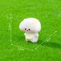 Miniature cute white animal doll figurine on green grass, dimensions 2.3x2.3x1.3cm - Miniature Animal / 5# Little White Dog