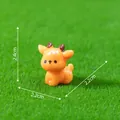 Miniature micro-landscape orange resin deer figurine measures 2.4cm x 2.2cm x 2.2cm - Crawling Style / Resin Material / Orange