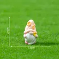 Adorable figura de gnomo de jardín rosa con flores para decoración de micro paisajes - Flor Naranja (6#)