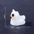 Mini statuina di cane fantasma bianco luminoso per decoro Halloween DIY, 3,2cm x 2,6cm - Mini Animale Fantasma (C2651) / Doberman