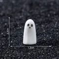 Cute minimalist white miniature ghost figurine for DIY micro landscape desk decoration - 2.2x1.2cm
