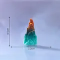 Handcrafted miniature mountain figurine for fairy garden decor, height 4.1cm width 2.2cm - 4.1x2.2cm / Cyan Red High Stone