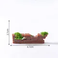 Detailed miniature red brick wall with artificial moss for fairy garden terrariums, 6.1x2.1cm - Style 6 Brick Wall
