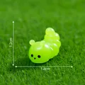 Miniature translucent green caterpillar figurine for DIY micro moss garden landscape decor - Style 4 Caterpillar / 1.2x1.8cm