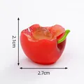 Miniature resin half-cut apple figurine with 2.7cm width and 2.1cm height dimensions - Cherry