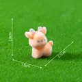 Miniature flocked deer figurine in peach color for micro landscape gardening DIY decor - Flocked Standing Style / Flocking / Light Orange