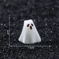 Miniature cute white ghost figurine for DIY micro-landscape decoration, 2cm height - 2.0x1.9cm
